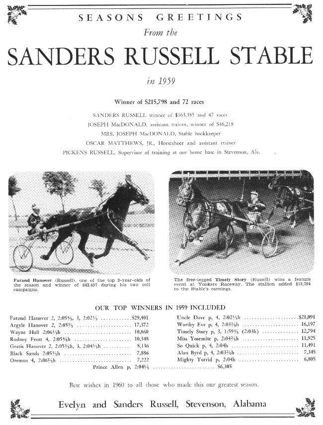 'Sanders Russell,Pride of Dixie'and MORE great Harness Horse links HERE!